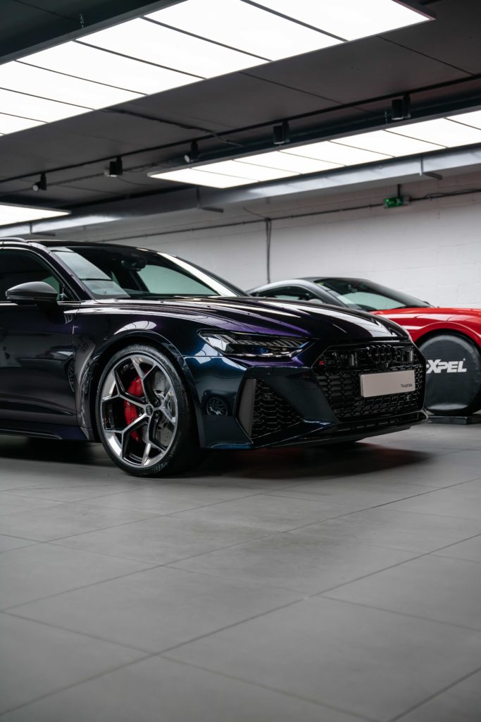 Audi RS6 with diamond metallic full car PPF coverage, front view